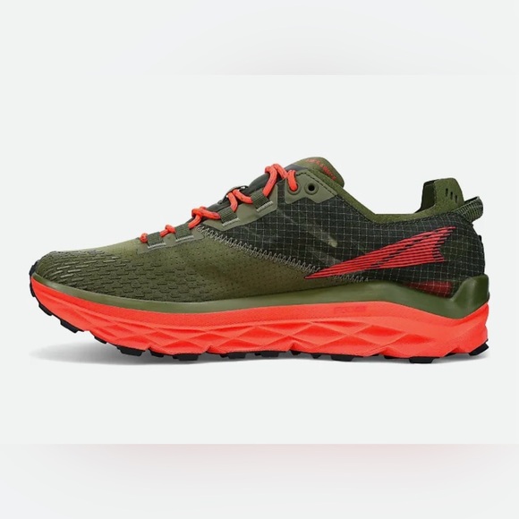 Altra Mont Blanc Men\'s Olive Green Trail Shoe Bright Orange Sneakers Size 12 main image 4